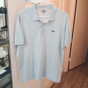Lacoste Polo Shirt Mens 6 XL Baby Blue Short Sleeve Cotton Crocodile Logo